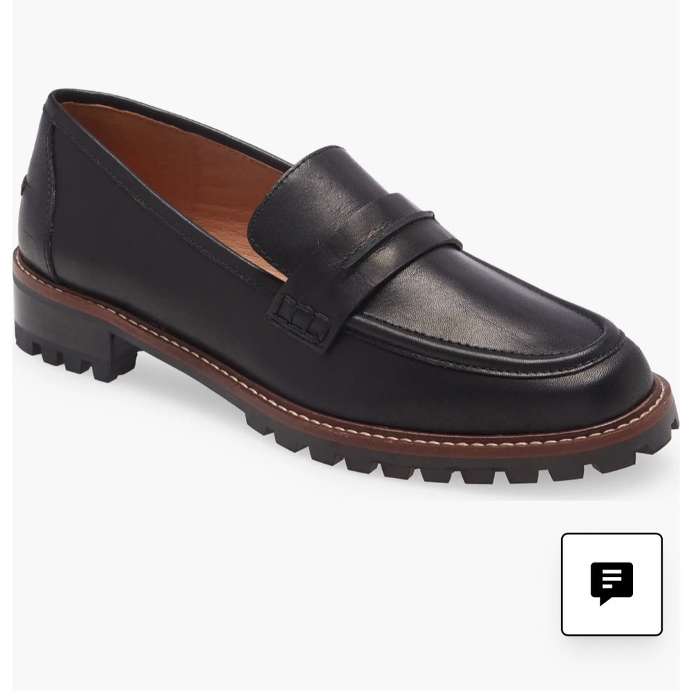 Black Leather Madewell Penny Loafers for Women